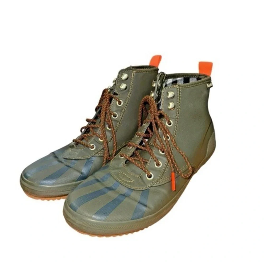 Keds Rain Scout Splash Boots Womens 7 Pre-Owned Ankle Green Water Resistant Lace